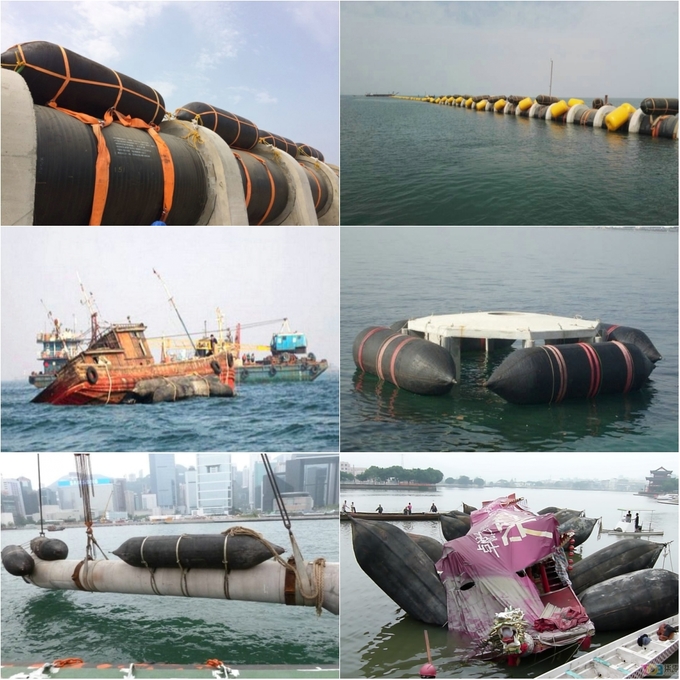 Воздушные подушки морского спасения имущества природного каучука ISO14409 подгоняли размер 7